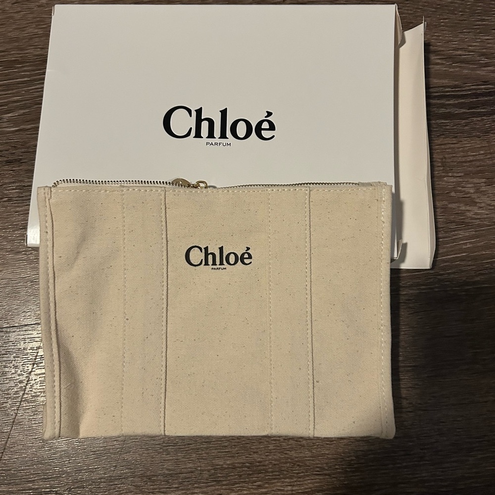 Chloé White makeup bag